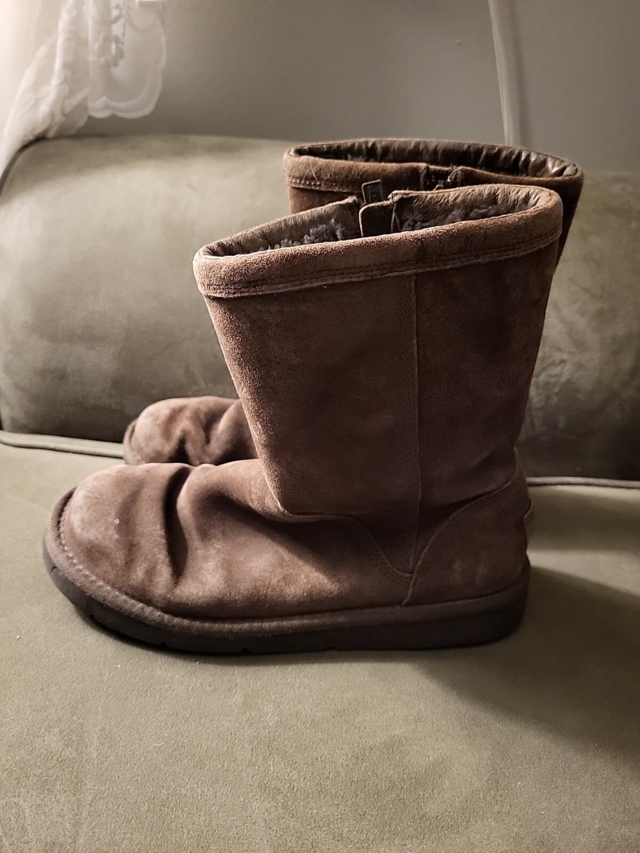 UGG Australia #1889 Mid Calf Side Zip Women's Brown Sheepskin