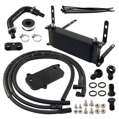 AN8 14 Row Transmission Oil Cooler Kit For Audi VW T5 T6 DQ500 7-Speed DSG BK - Picture 2 of 11