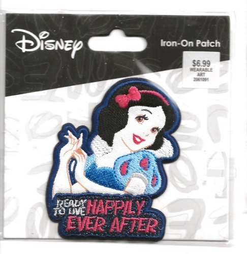 Disney Snow White Embroidered Iron On Patch "Ready to live Happily Ever After"