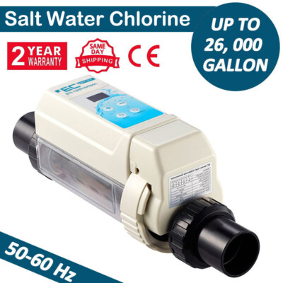 Complete Salt Water Pool Chlorine Generator System for 10/26K Gallon Chlorinator
