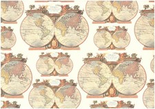 2 fogli carta découpage/cartonaggio legatoria 50x70 cm - Mondo