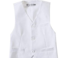 YuanLu White Vest size 12 boy child 3 button formal suit wedding event clothing