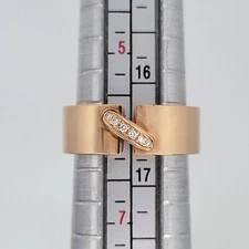 CHAUMET LIENS Solid 18K Yellow Gold Diamond Band Ring Size 6 Made in FRANCE
