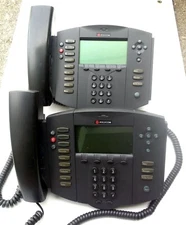 2X Polycom SoundPoint IP501 SIP w/ LAN/Power Cable, AC Adapter, Stand & more