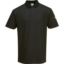 Image of Portwest Mens Anti Static ESD Polo Shirt Black M