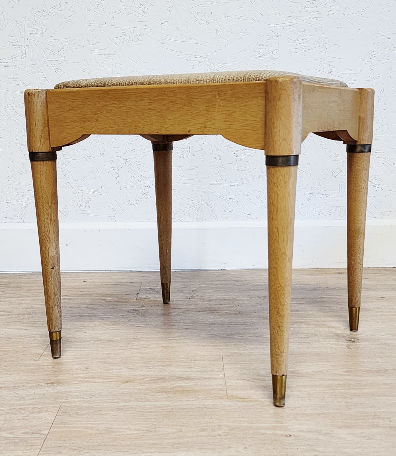 VTG SINGER Danish Modern Stool Storage Bench-1960's  Taper Leg Storage Ottoman