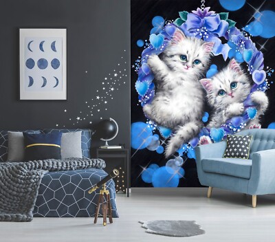 3D Blau Kranz Katze C3588 Tapete Wandbild Fototapete Kayomi Harai Amy 2023