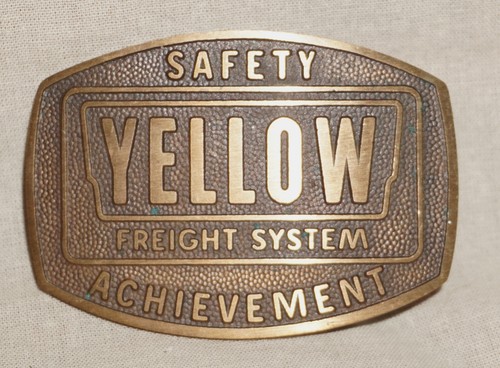 Yellow Freight System Safety Achievement Copper Belt Buckle