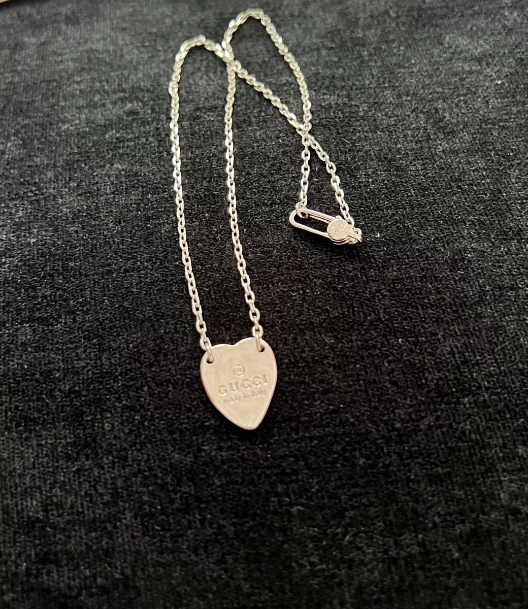 Gucci heart pendant necklace trademark in Italy 925 sterling silver | eBay