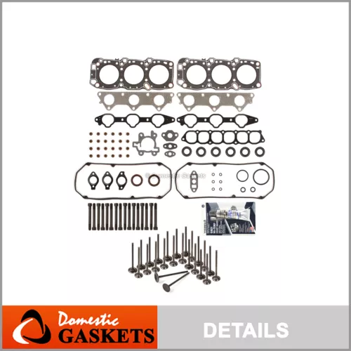Head Gasket Set Intake Exhaust Valves Fit 95-00 Dodge Chrysler 6G73