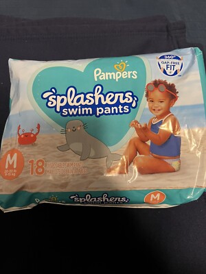 Pampers Splashers Swim Pants Medium 20-33 lb 9-15kg 18Ct Disposable Unopened