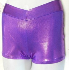 Booty Shorts Foil V Front Purple w/ Gripper leg Wolff Fording Dance Costume