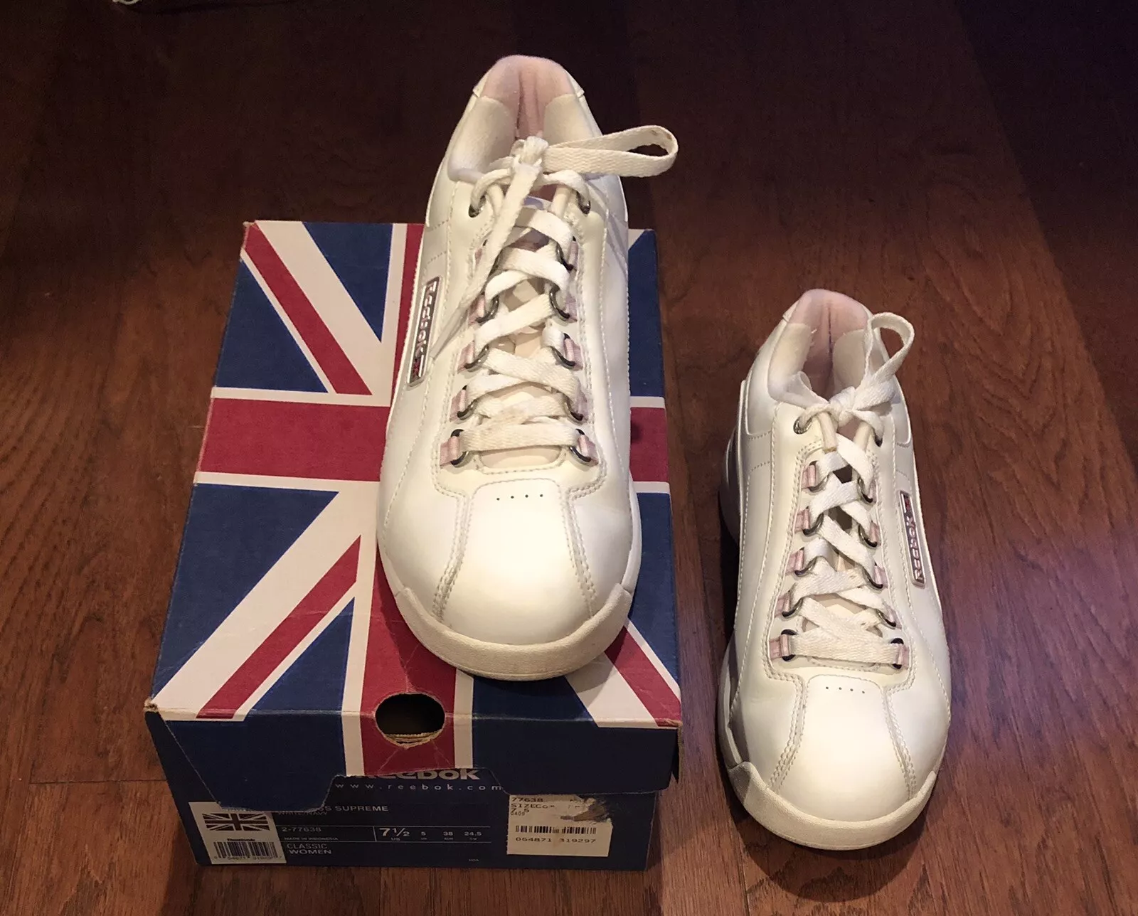 Cuir rose blanc classique Reebok Princess pour femme 7,5 2 77638