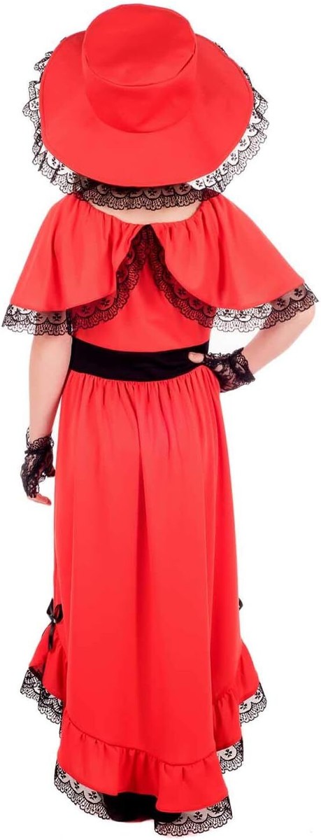 Girls Scarlett O`Hara Southern Belle Costume Kids Red Colonial Dress  SHalloween | eBay
