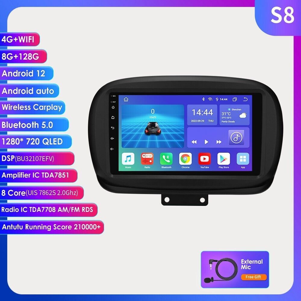 Radio Gps Dsp For Fiat 500x 2015-2020