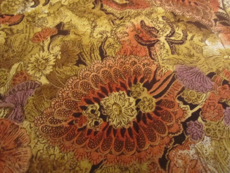Robert Kaufman Cotton Fabric Florals Brown Plum Rust Beige BTYx 44 - Image 4 of 4