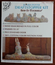 New Craft Works Beatrix Potter Peter Rabbit Draft Stopper Kit 711 NOS Vintage