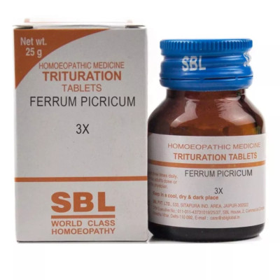 SBL Homeopathic Ferrum Picricum 3X (25gm Tablets)