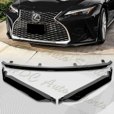 For 2021-2025 Lexus IS300 IS350 Base V-Style Painted Black Front Bumper Lip 3pcs
