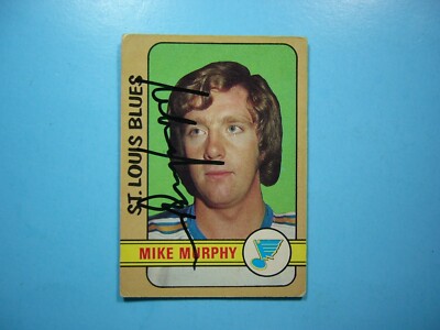 1972/73 O-PEE-CHEE NHL HOCKEY CARD #215 MIKE MURPHY ROOKIE GD AUTO AUTOGRAPH OPC