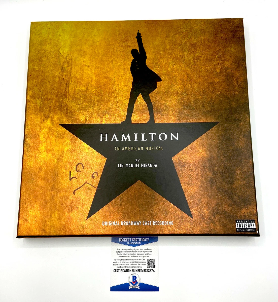 LIN MANUEL MIRANDA SIGNED AUTOGRAPH HAMILTON VINYL LP BOX SET BECKETT BAS