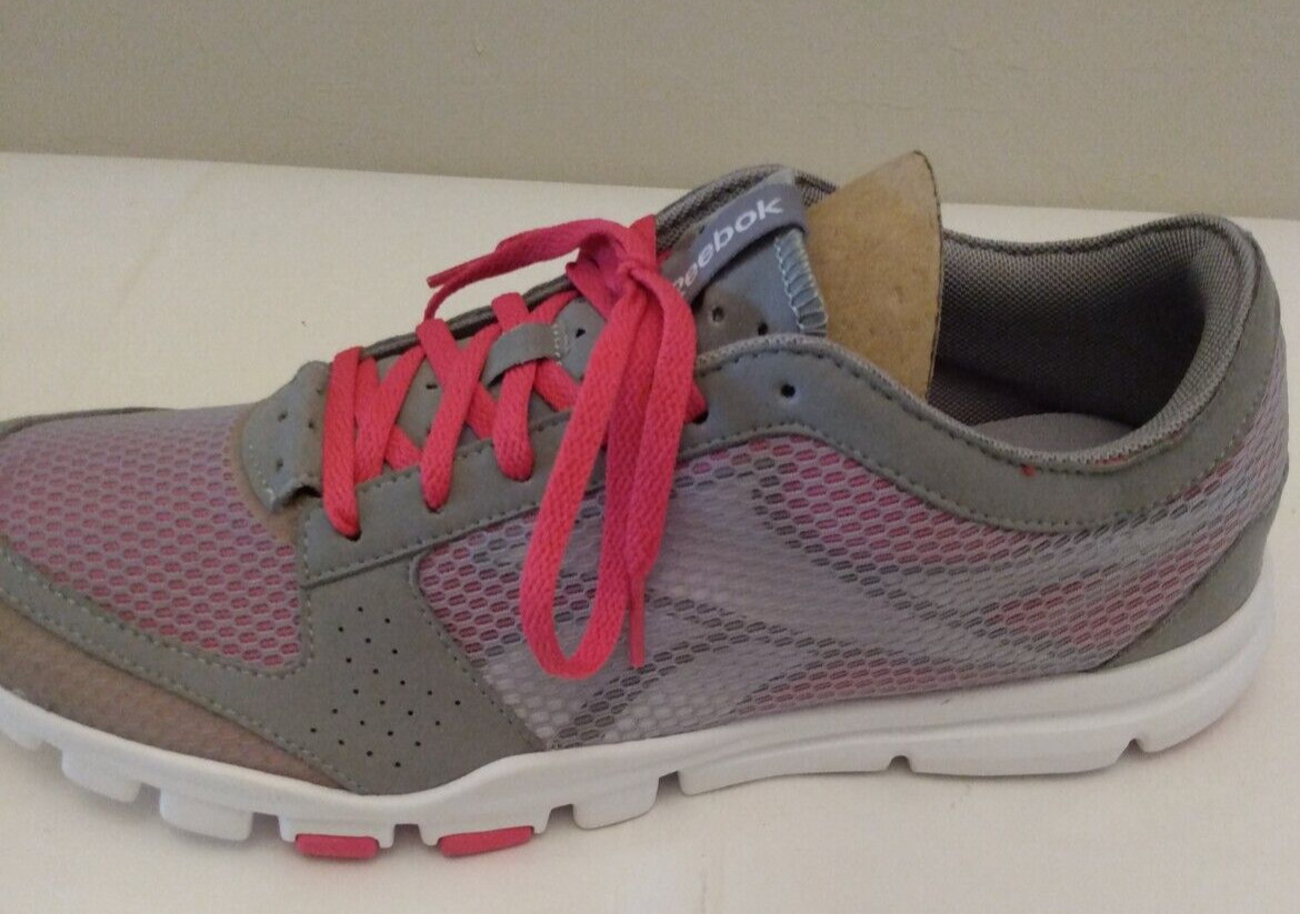 Reebok Your Flex Mesh Overlay Cross Trainer Sneakers Grey/ Pink Women's Size 1 1 thumbnail 2