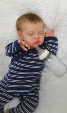 19" Weighted Reborn Baby Doll Finished Newborn Art Gifts with Hand-Rooted Mohair