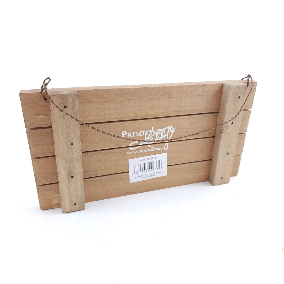 Primitives by Kathy Slat Box Sign Santa Claus Has the Right idea Holiday Fun - Image 3 of 4