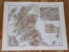 1908 LARGE ANTIQUE MAP OF SCOTLAND ORKNEYS HEBRIDES HIGHLAND ARGYLE SKYE