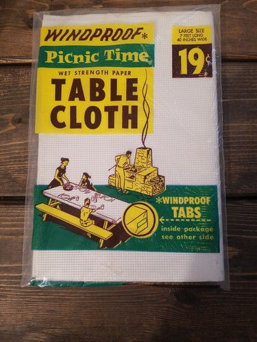 Paño de mesa de picnic vintage a prueba de viento nuevo en paquete de 7 pies papel Straubel Co - Imagen 4 de 12