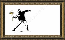 Flower Thrower by Banksy | Framed canvas | Wall art poster painting print HD