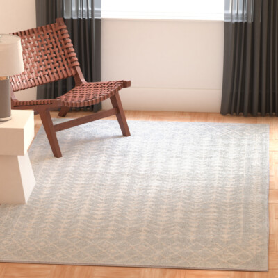 SAFAVIEH Tulum Collection TUL262G Light Grey / Ivory Rug