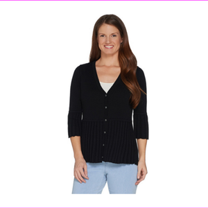 black peplum cardigan