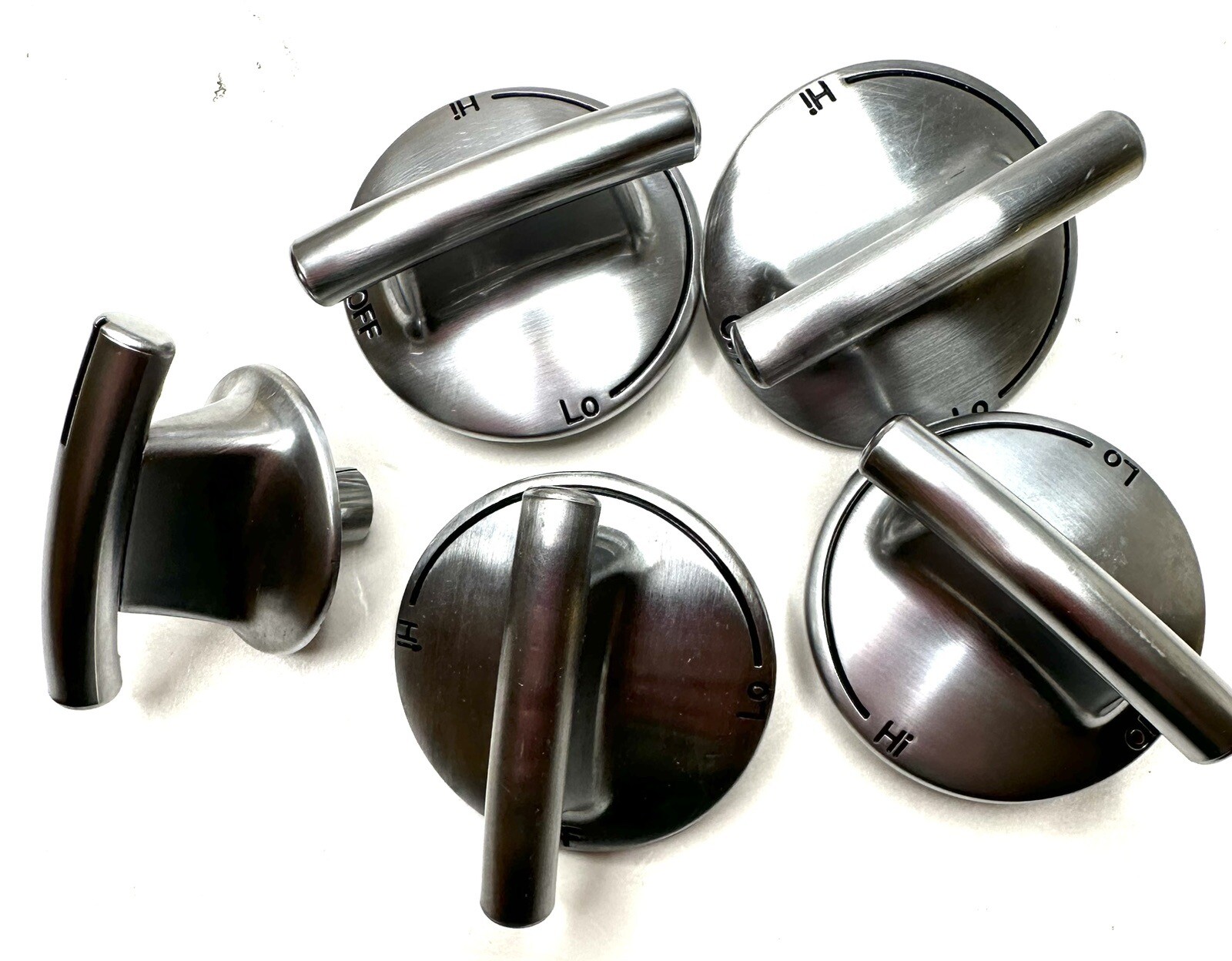 Jenn Air Gas Range Knobs Set of 5Silver Plastic KIP 5D01 JGD8430ADS eBay