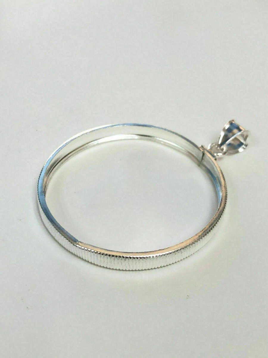 Sterling silver Bezel Frame screw top 1/10 Oz Canadian maple leaf