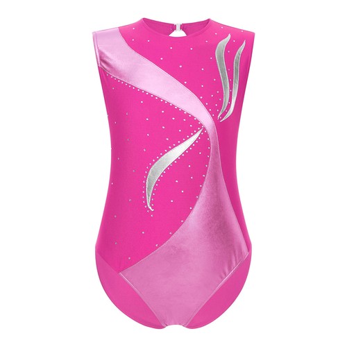 Kids Girls Jumpsuit Yoga Leotard Stage Romper Performance Bodysuit Dance Sport - Picture 59 of 84