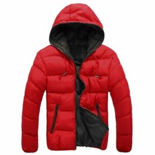 Mens Down Jackets Zip Up Quilted Lined Bubble Coat Padded Puffer Winter Warm