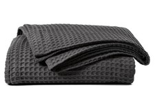 100% COTTON HONEYCOMB WAFFLE EFFECT WASHABLE SOFA BED CHAIR BLANKET THROW