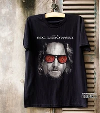 The Big Lebowski Face Funny Black T-shirt Size S-5XL