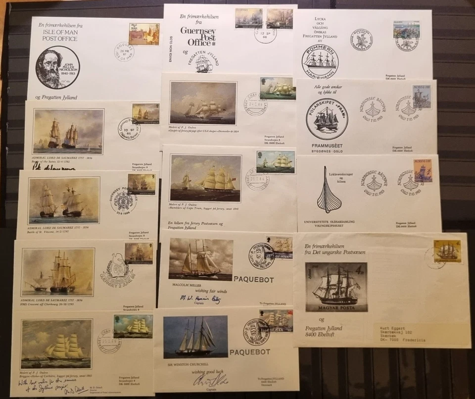 Worlwide FDC  ☀ Ships / Frigate Jylland / FDC collection 44pcs - Image 3 of 3