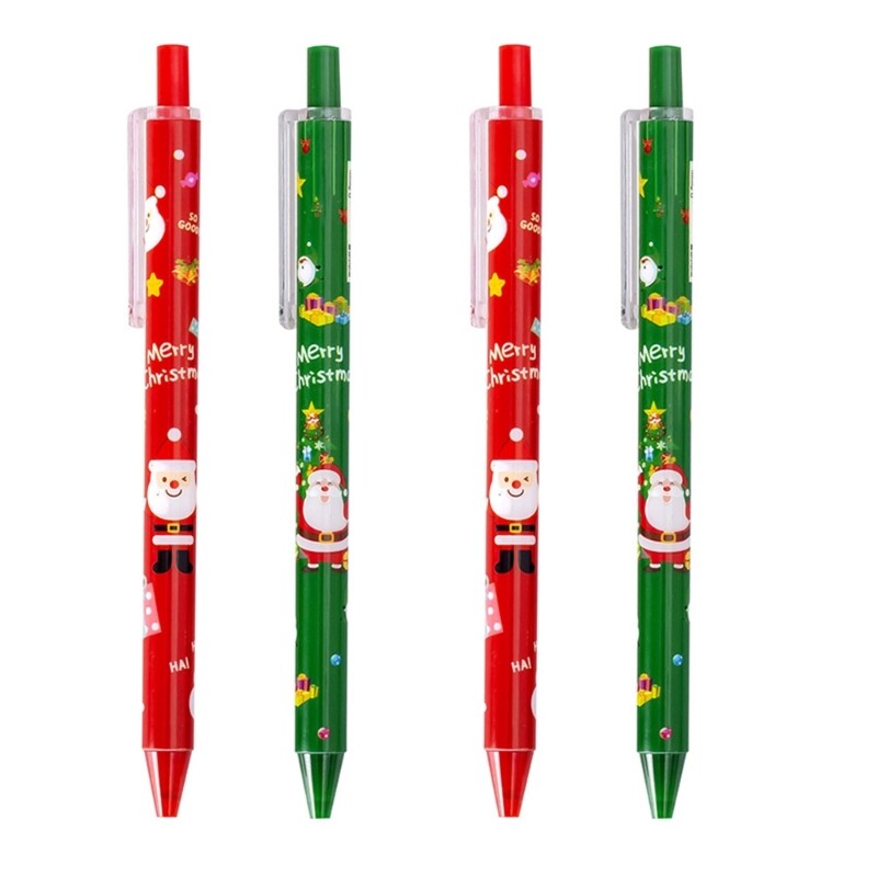 4Pcs Christmas Gel Pen 0.5MM Smooth Writing Refillable for Student Adult Writing