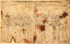 Unknown / ink drawing / 12 martyrs of the Franciscan order / probably 18. century