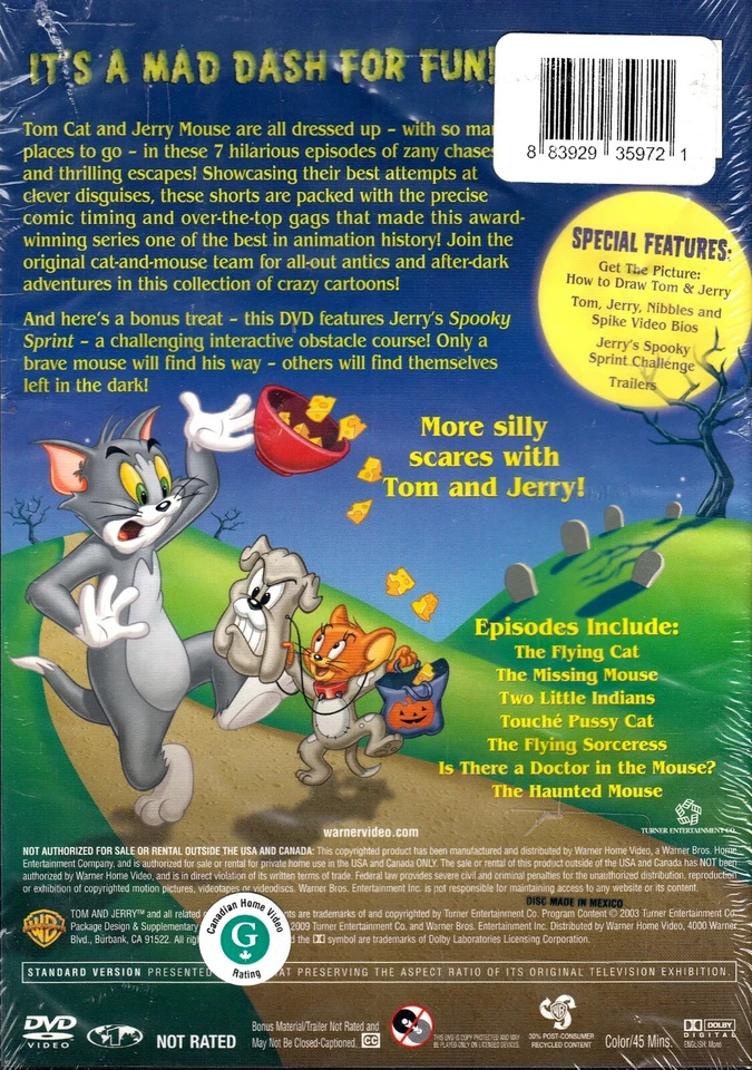 Tom and Jerry - HiJinks and Shreiks - Halloween - Seven Episodes - New DVD - Image 2 of 2