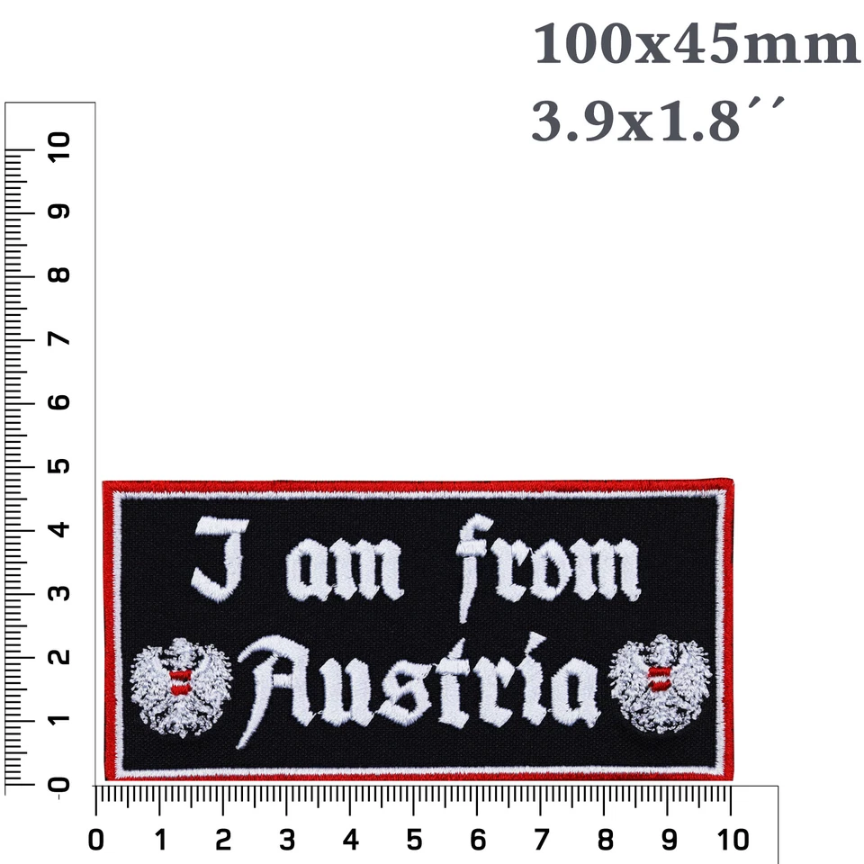 Aufnäher: I AM FROM AUSTRIA Patch/Bügelbild/Applikation/Sticker zum Aufnähen - Bild 3 von 4