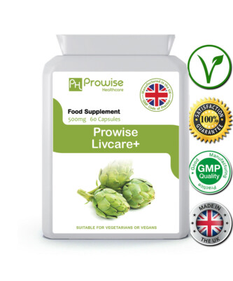 Livcare + 500 mg 60 Kapseln - Hergestellt in Großbritannien geeignet für Veganer - Prowise