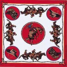 Carolina Creative Bandanna (Rodeo Cowboy Red) Novelty 22" x 22" Hav-A-Hank
