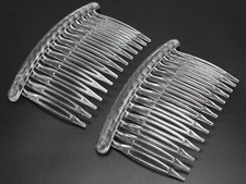 12 Clear Plastic Hair Clips Side Combs Pin Barrettes 80X50mm for Ladies Craft