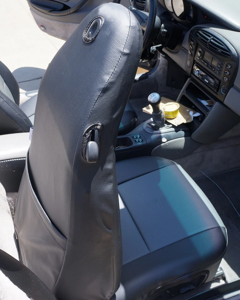 for PORSCHE BOXSTER 911 996 986 1997-2004 BLACK IGGEE CUSTOM FIT SEAT COVERS - Image 2 of 4