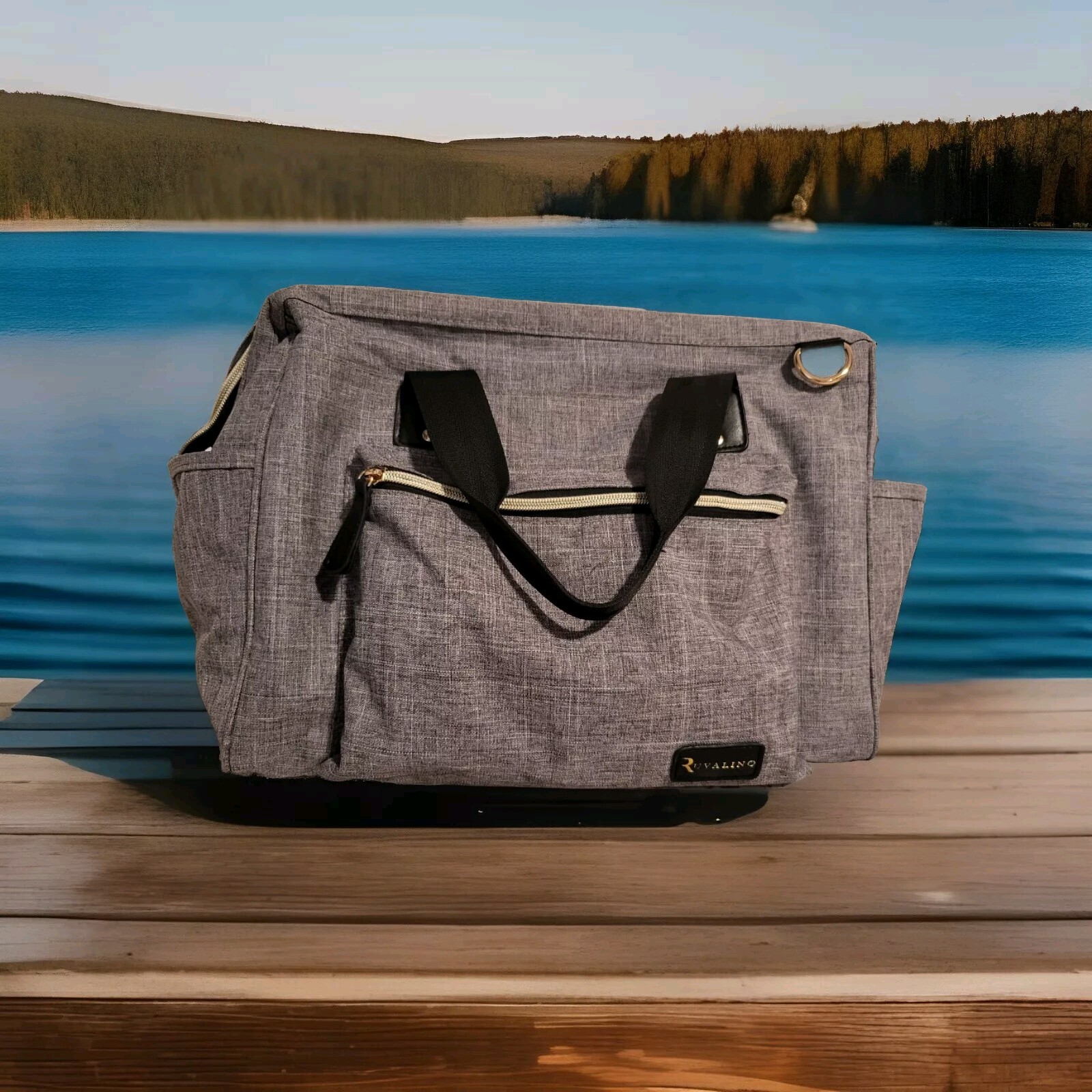 RUVALINO Large Travel Diaper Tote Bag with Adjustable Shoulder Strap-image