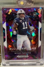 2021 Prizm Draft Picks All-American Purple Ice /149 Micah Parsons #188 Rookie RC